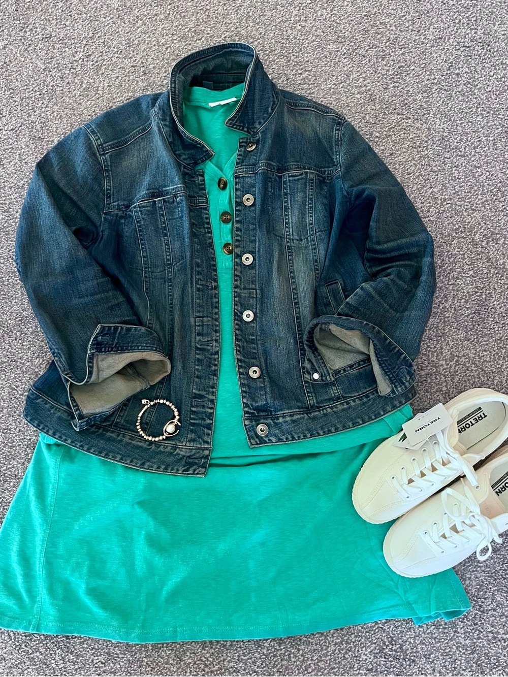 J. Jill Teal Green Short-Sleeve Dress 👗